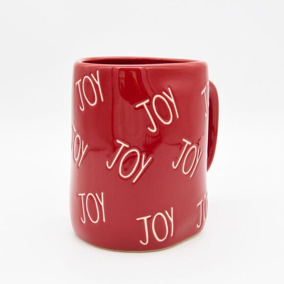 Red Rae Dunn Mug - Joy 16oz Ceramic Christmas Coffee Cup Gift For Mom - New - Picture 4 of 10